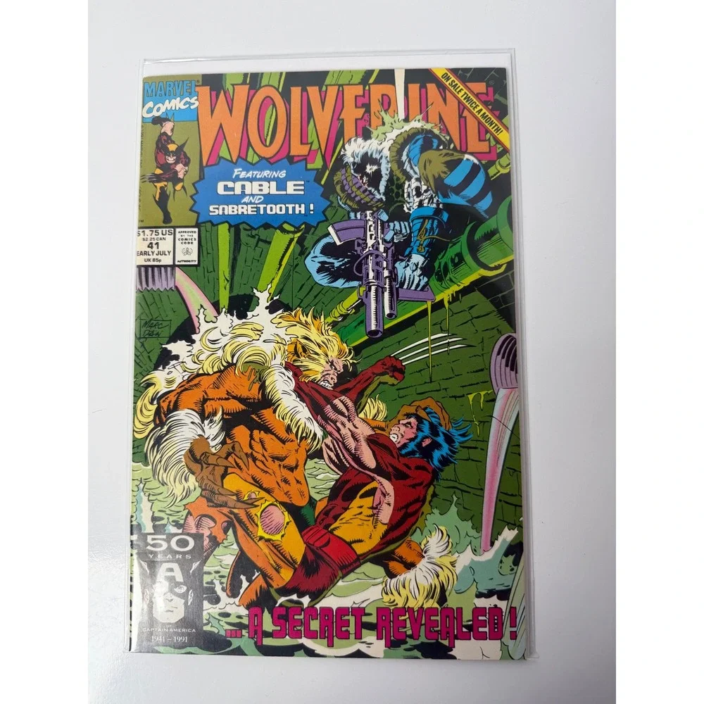 Marvel Comics Wolverine 41 July 1991 Featuring Cable and Sabretooth Copper Age
